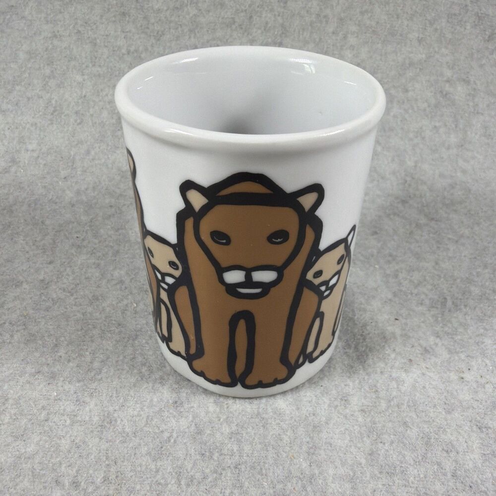 Vintage Marc Tetro Danesco Lion Family Coffee Mug Ceramic Cup Retro Art